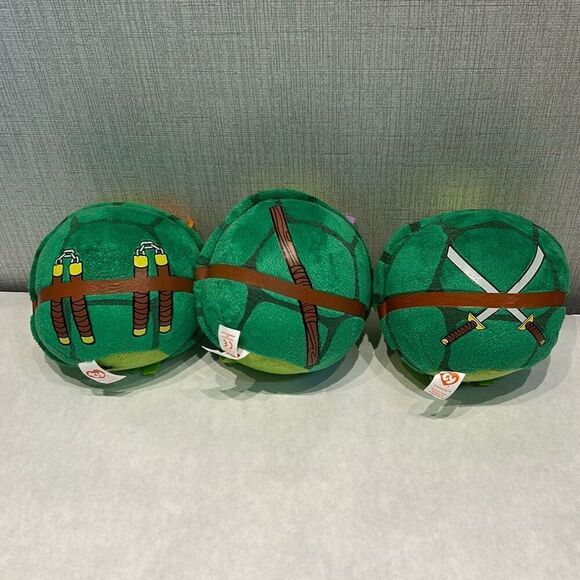 Ty Beanie Ballz TMNT Set Lot Teenage Mutant Ninja Turtles Plush Stuffed Animals - Picture 3 of 9